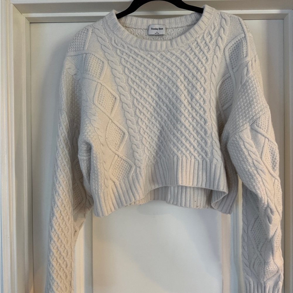 Sunday Best Cream Cable Knit Sweater